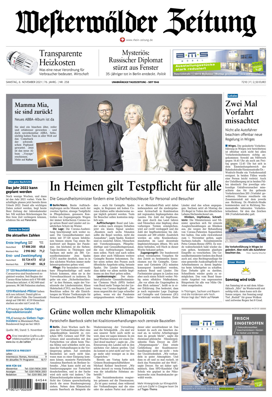 Westerwälder Zeitung vom Samstag, 06.11.2021