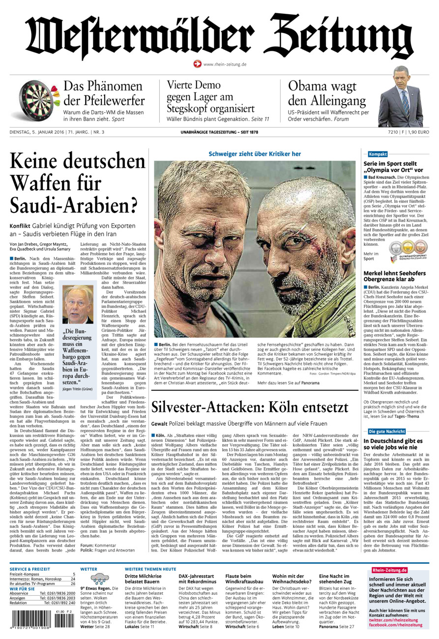 Westerwälder Zeitung vom Dienstag, 05.01.2016
