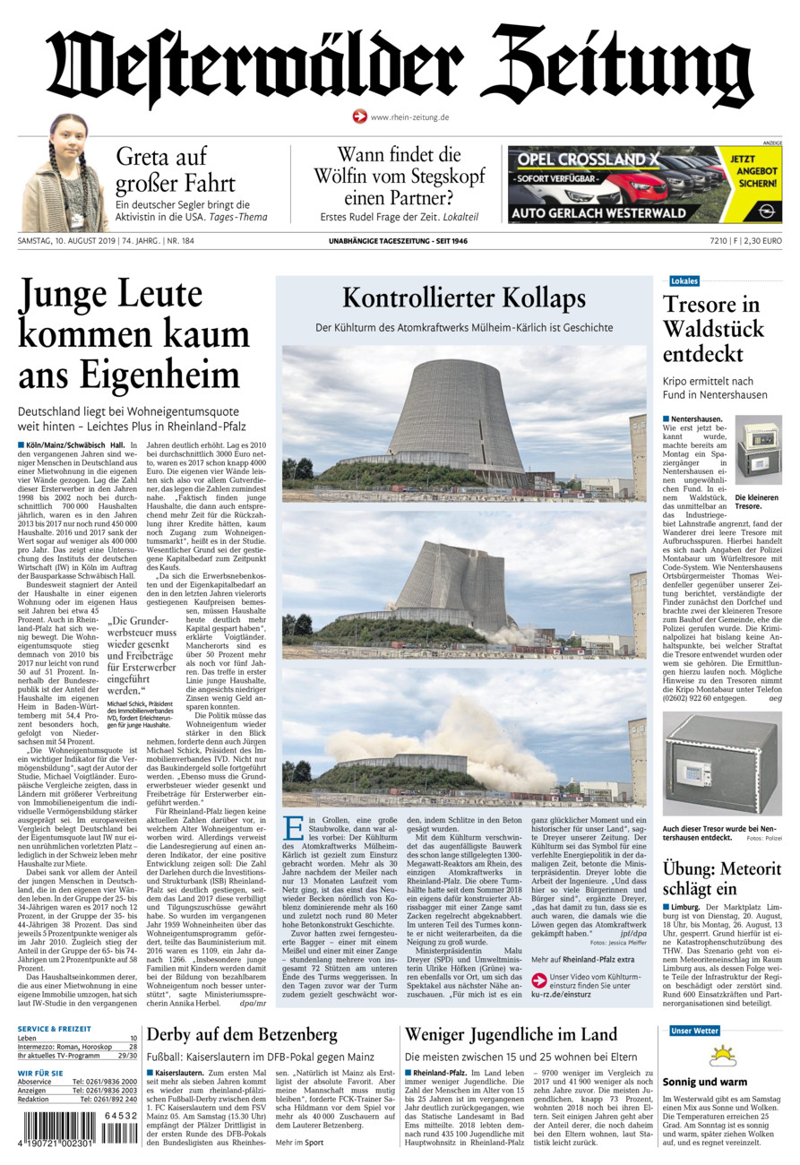 Westerwälder Zeitung vom Samstag, 10.08.2019