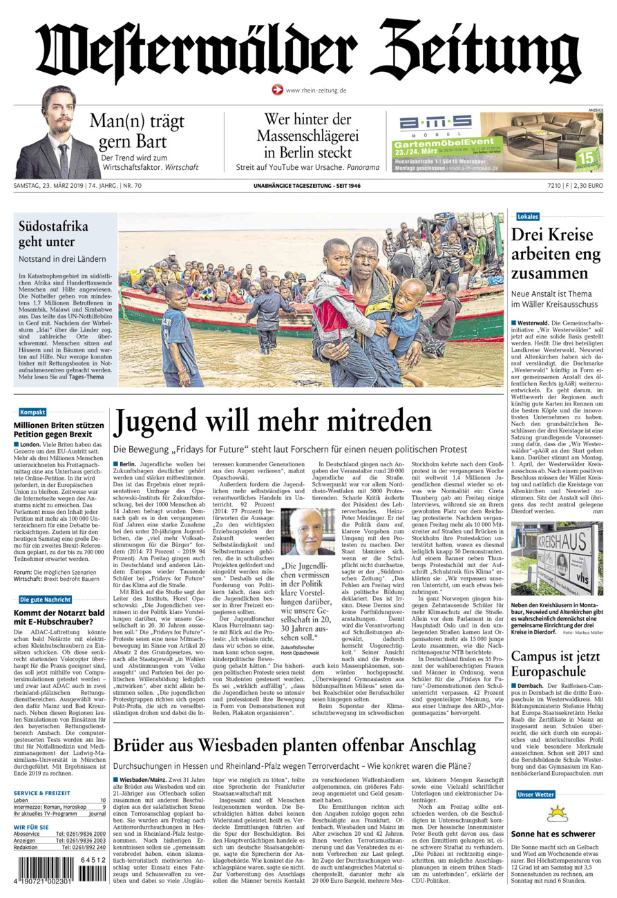 Westerwälder Zeitung vom Samstag, 23.03.2019