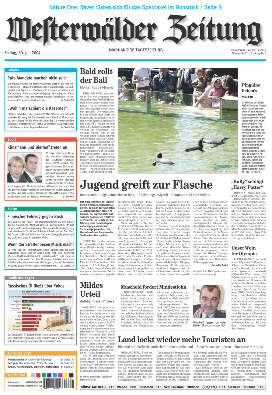 Westerwälder Zeitung vom Freitag, 30.07.2004