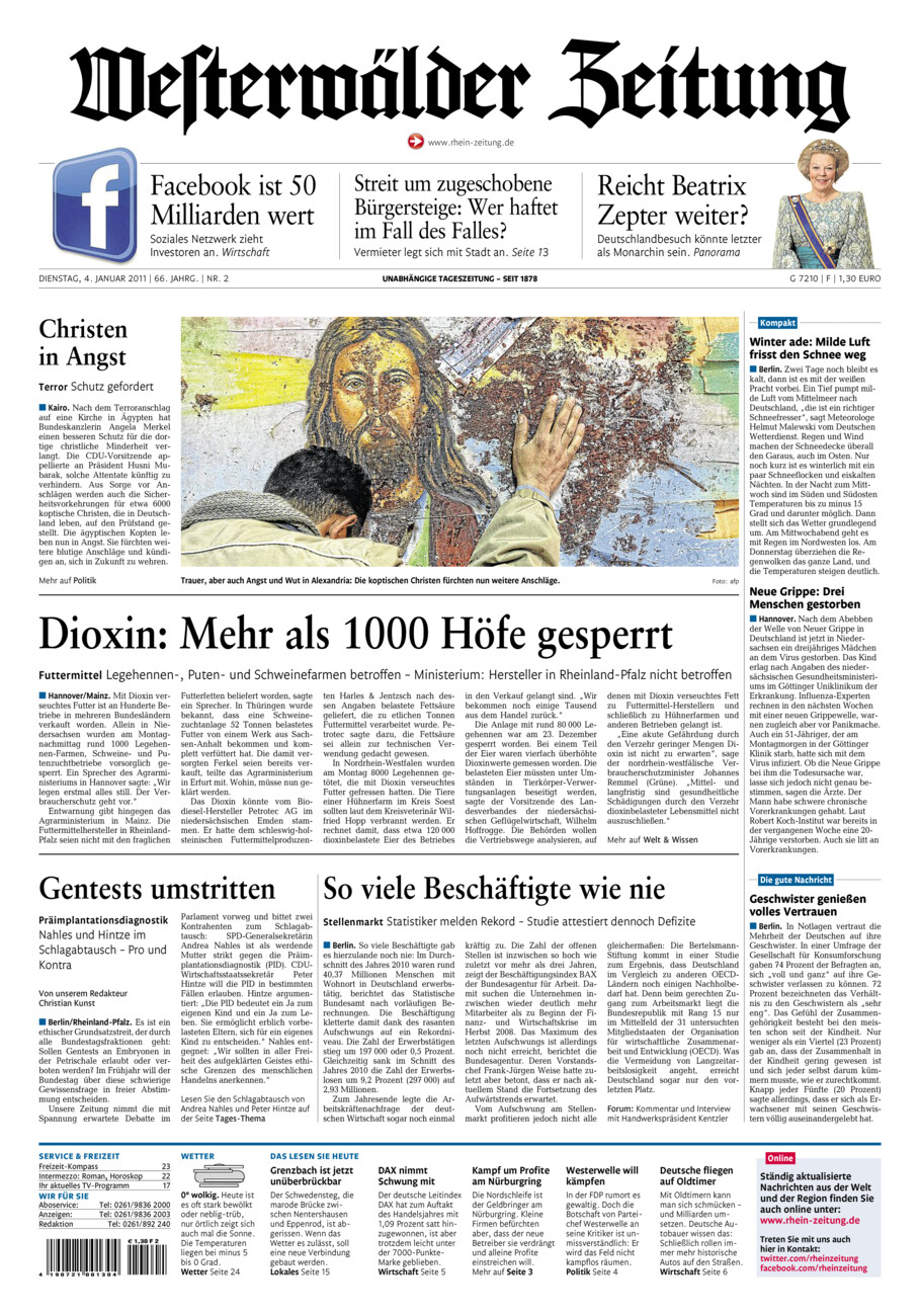 Westerwälder Zeitung vom Dienstag, 04.01.2011