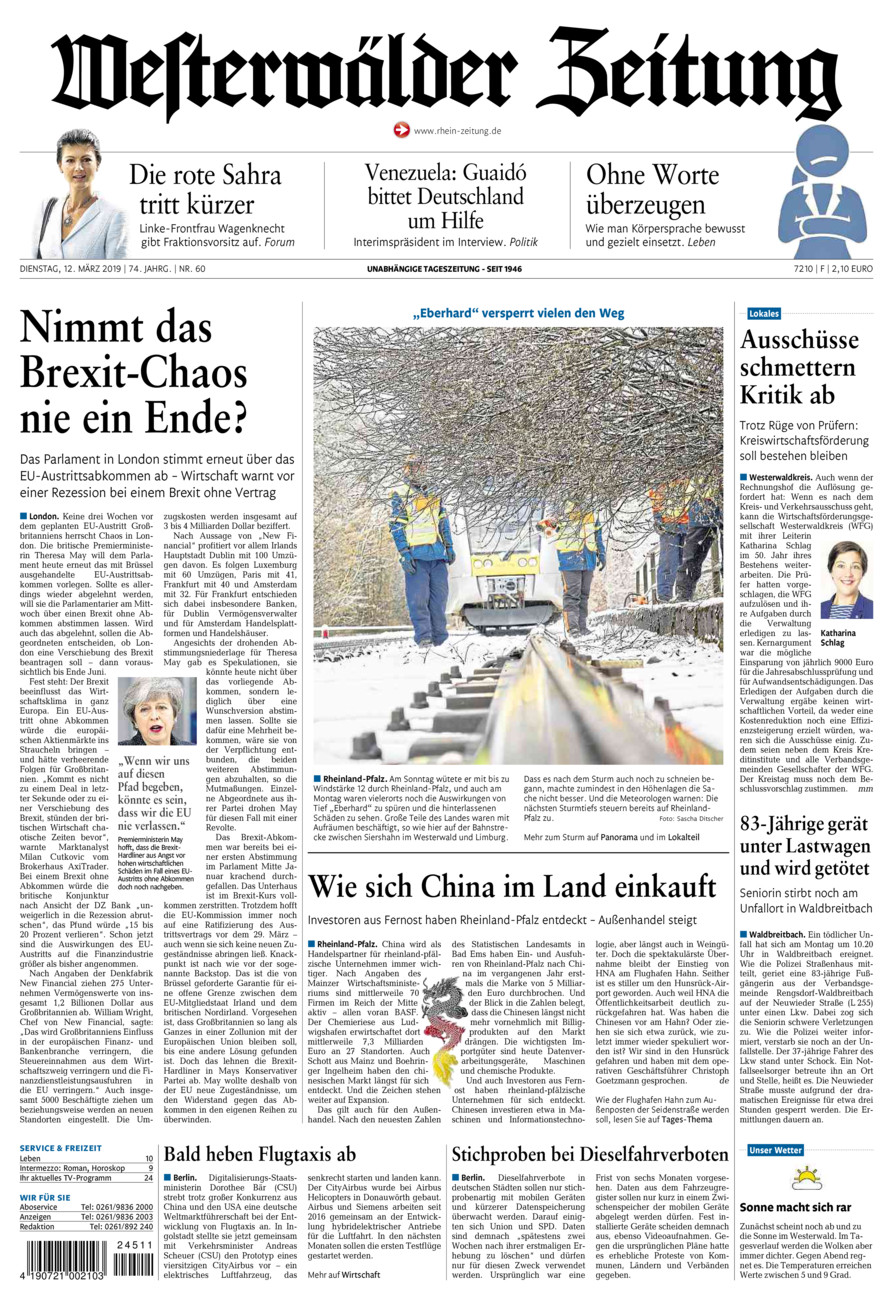 Westerwälder Zeitung vom Dienstag, 12.03.2019