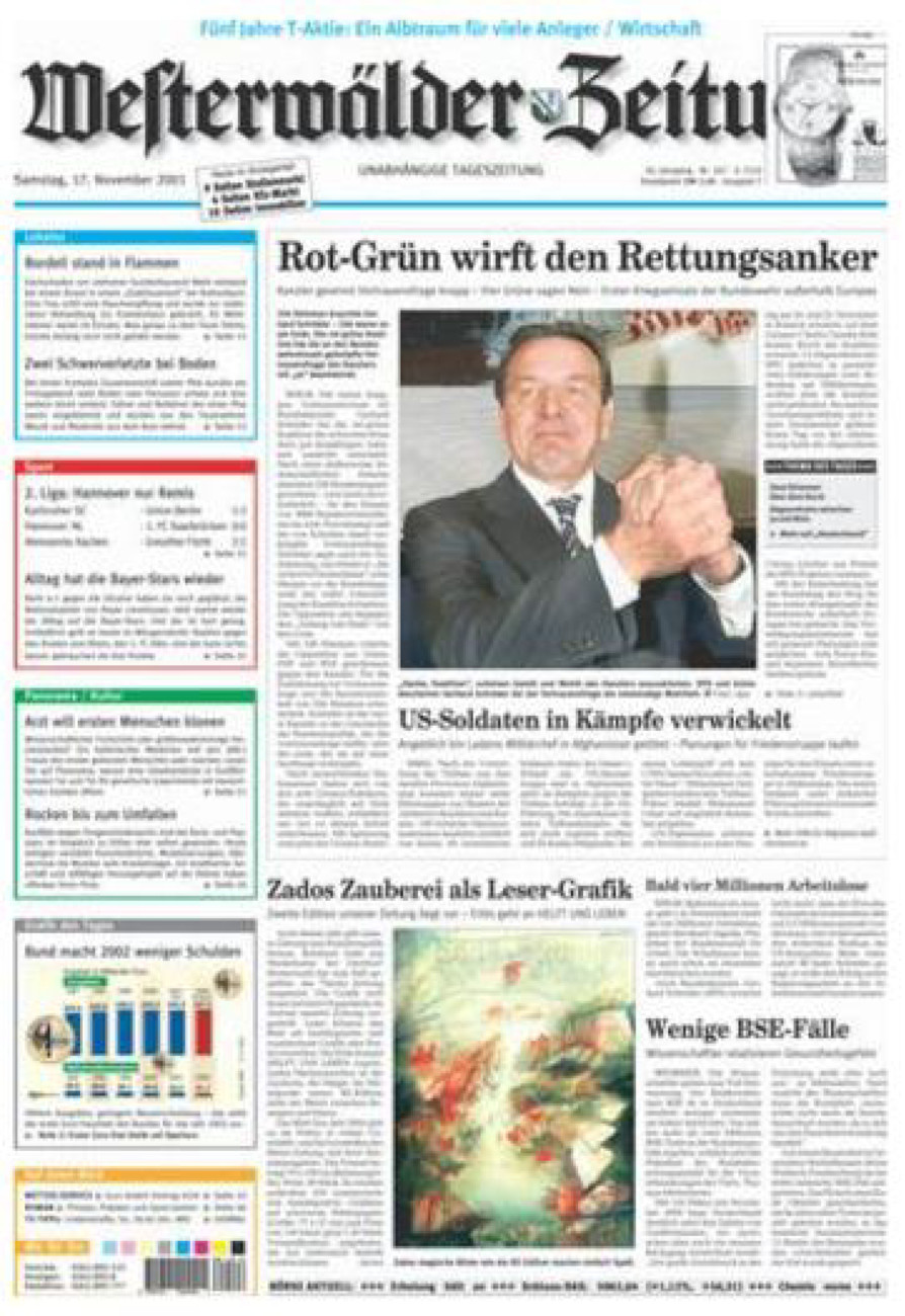 Westerwälder Zeitung vom Samstag, 17.11.2001