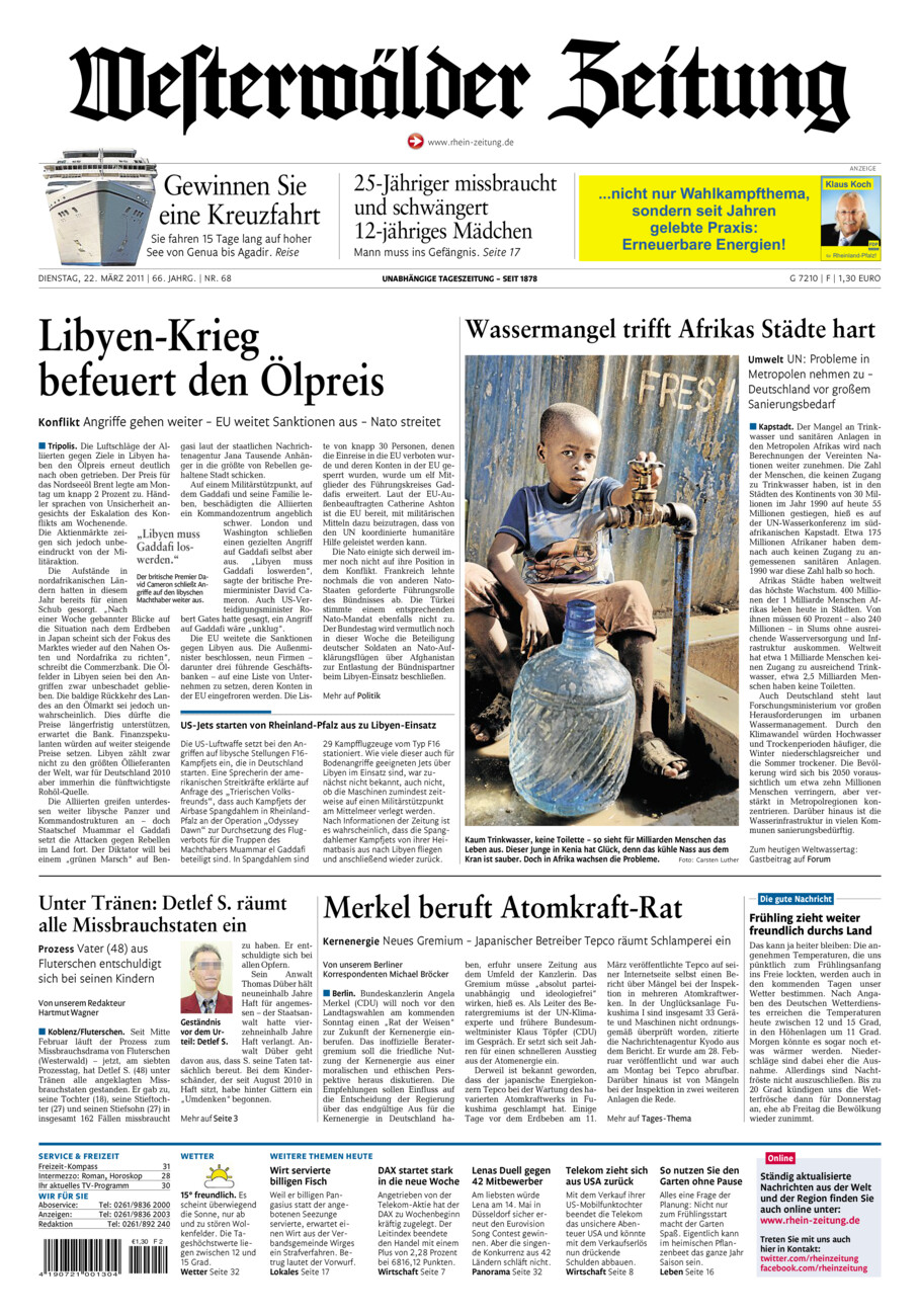 Westerwälder Zeitung vom Dienstag, 22.03.2011