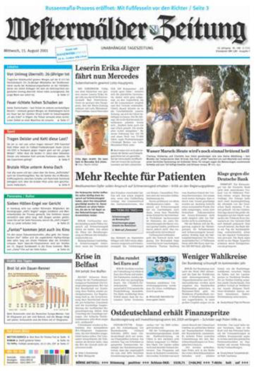 Westerwälder Zeitung vom Mittwoch, 15.08.2001