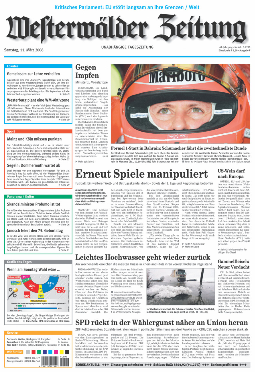 Westerwälder Zeitung vom Samstag, 11.03.2006