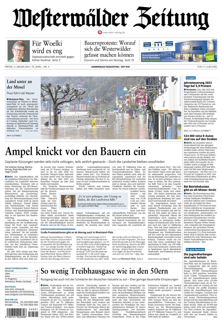 Westerwälder Zeitung vom Freitag, 05.01.2024