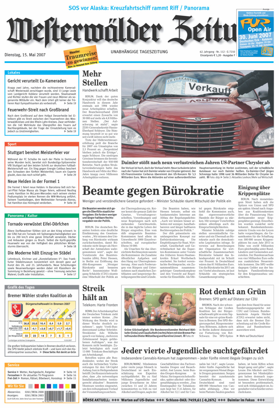 Westerwälder Zeitung vom Dienstag, 15.05.2007