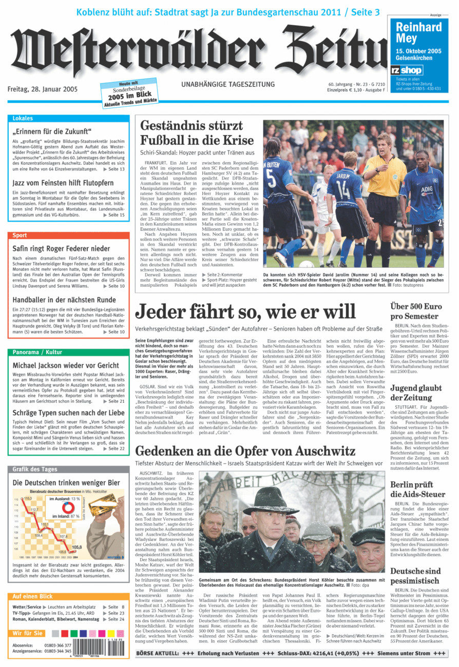 Westerwälder Zeitung vom Freitag, 28.01.2005