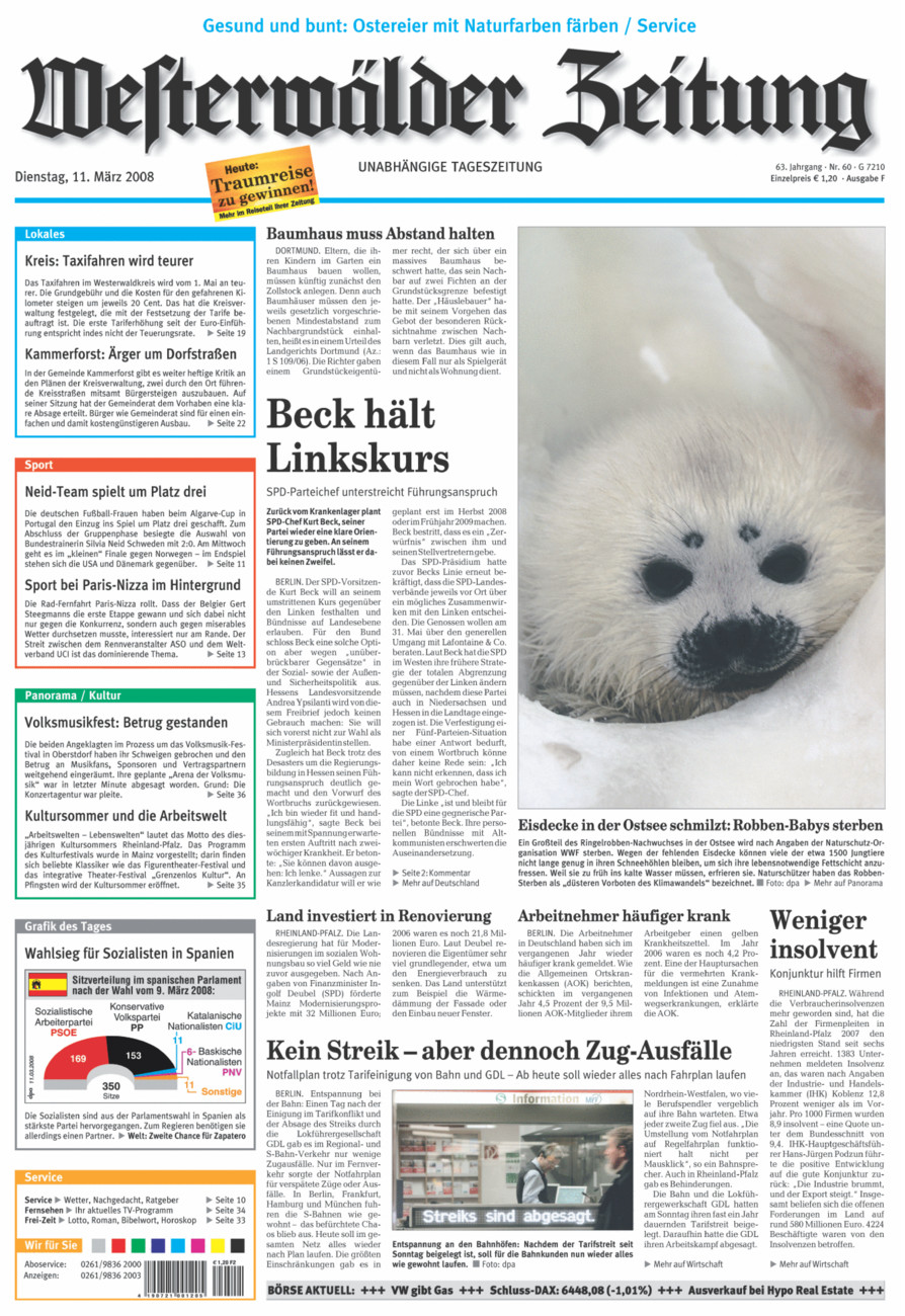 Westerwälder Zeitung vom Dienstag, 11.03.2008