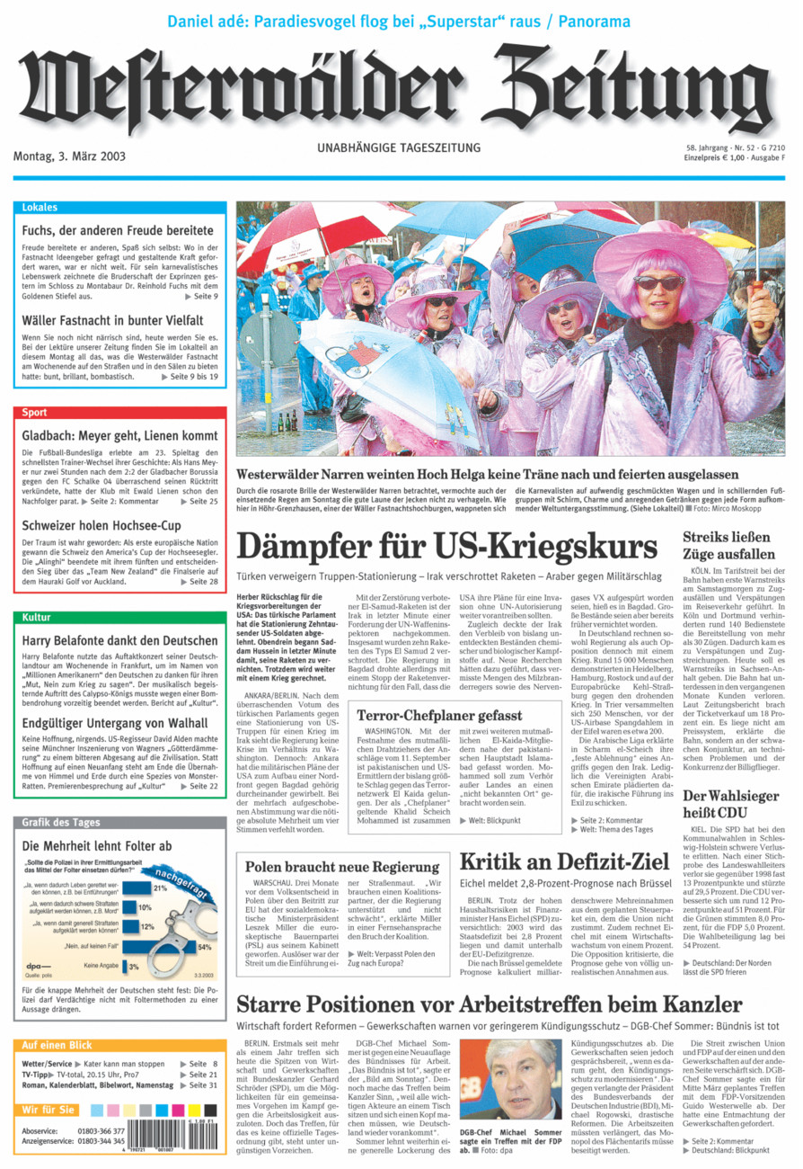 Westerwälder Zeitung vom Montag, 03.03.2003