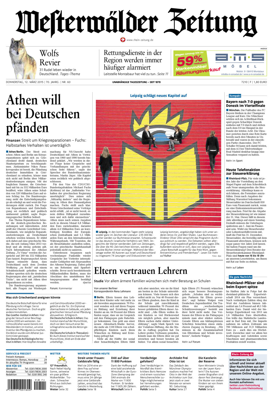 Westerwälder Zeitung vom Donnerstag, 12.03.2015