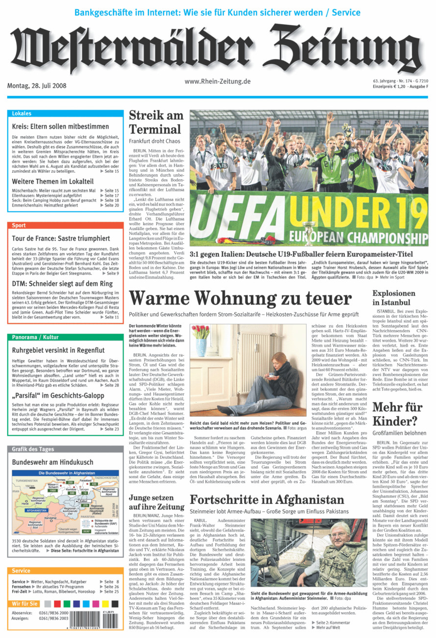 Westerwälder Zeitung vom Montag, 28.07.2008