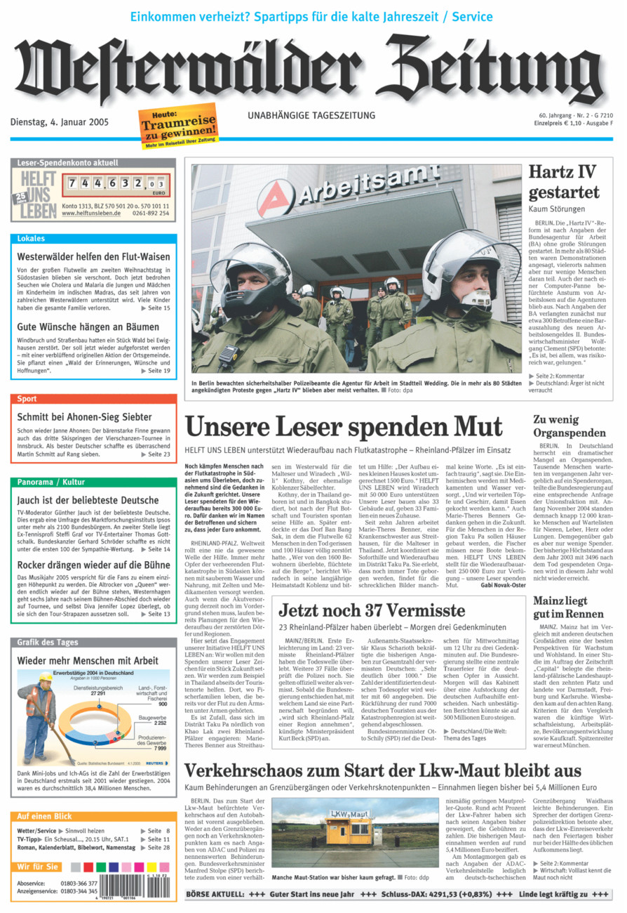 Westerwälder Zeitung vom Dienstag, 04.01.2005