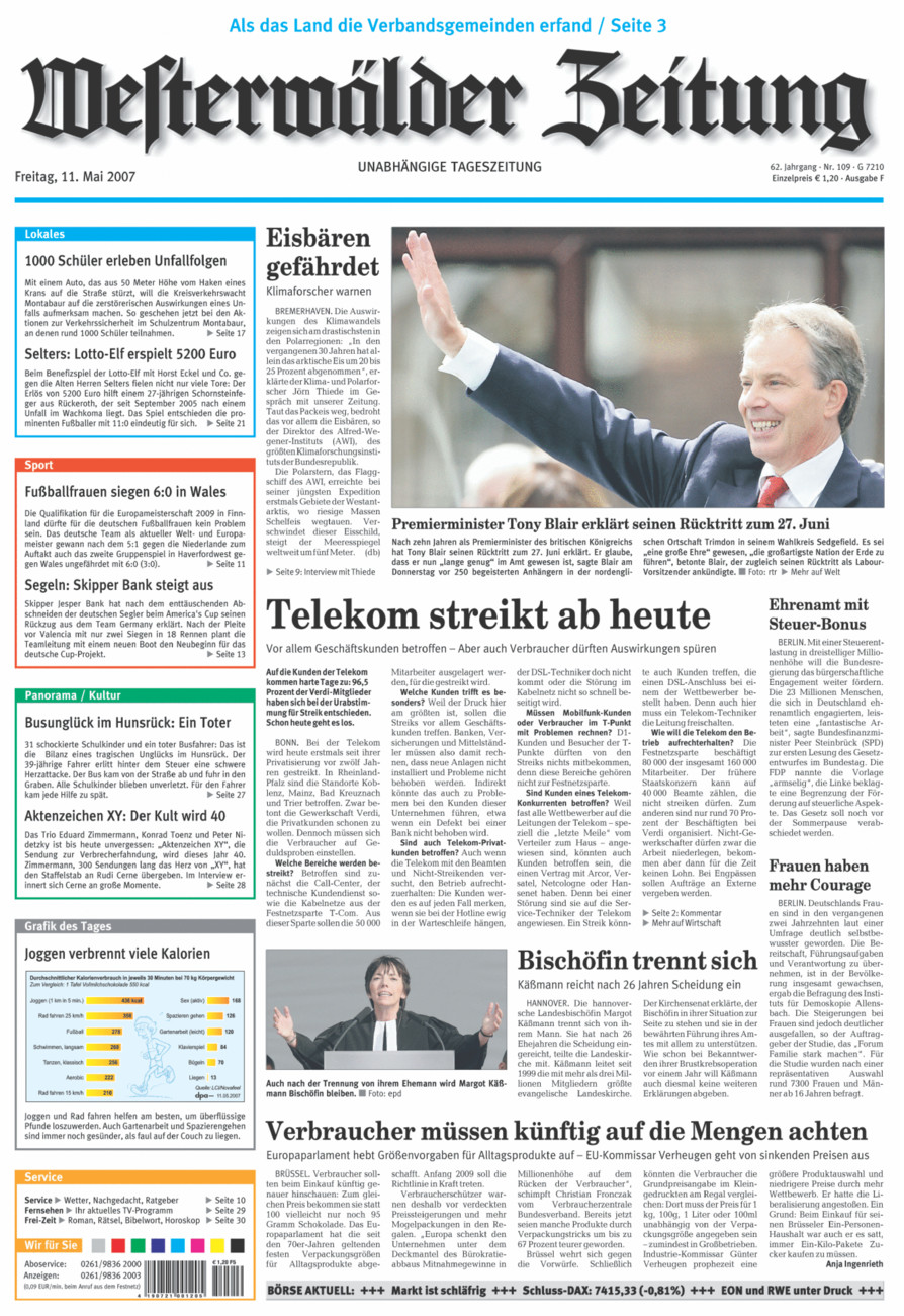 Westerwälder Zeitung vom Freitag, 11.05.2007