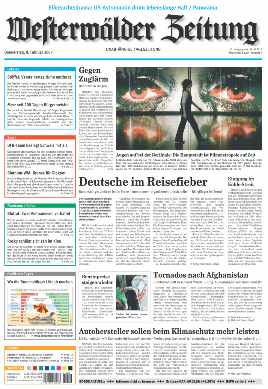 Westerwälder Zeitung vom Donnerstag, 08.02.2007