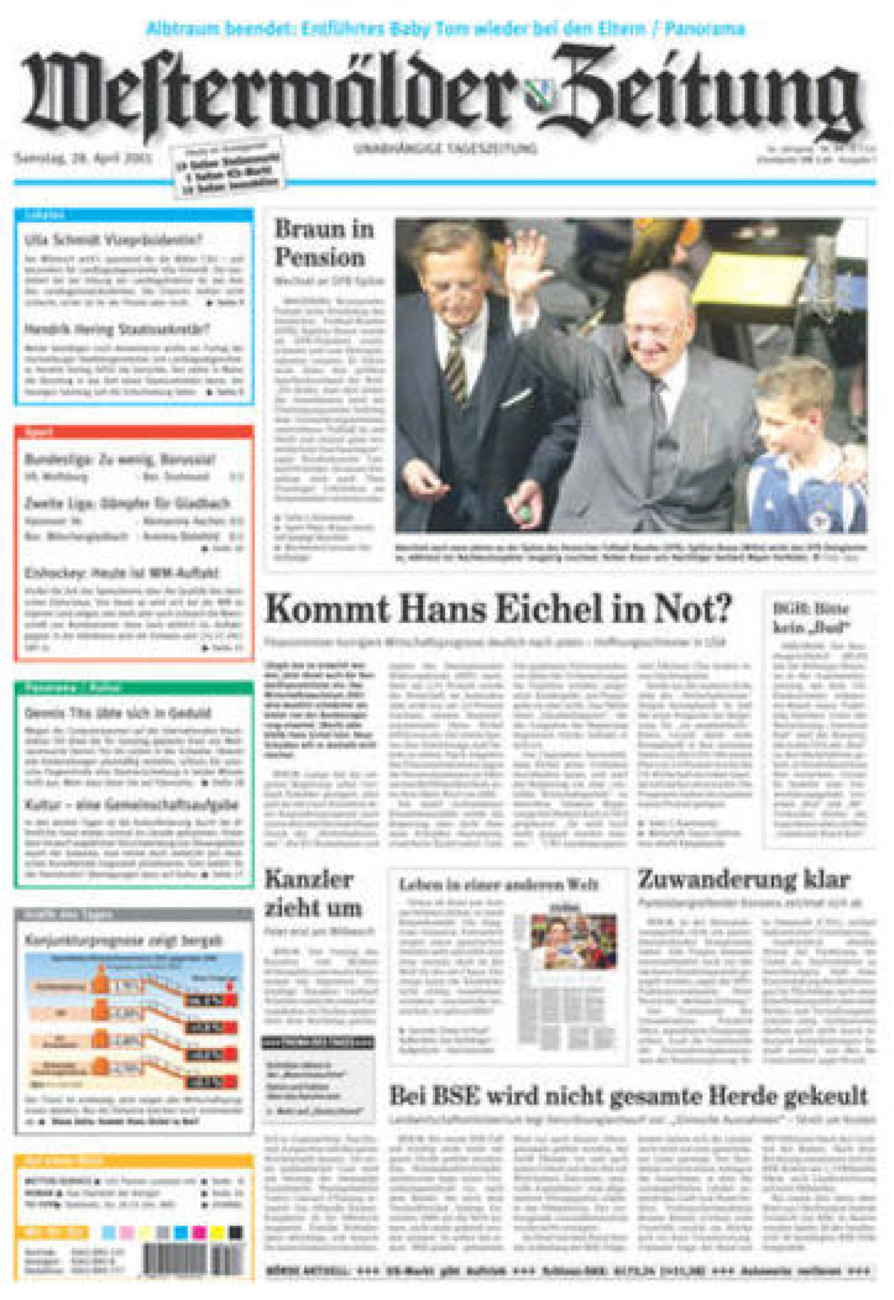 Westerwälder Zeitung vom Samstag, 28.04.2001