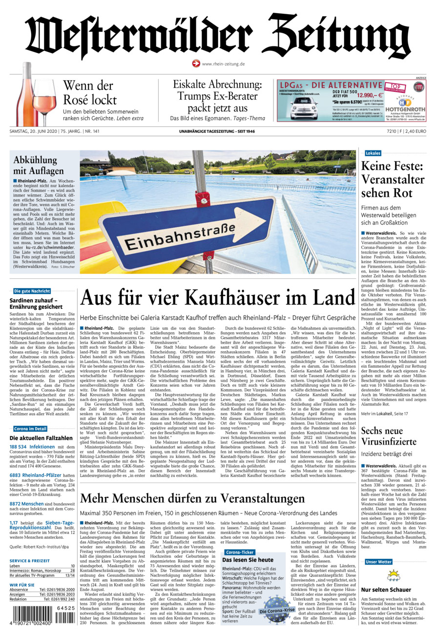 Westerwälder Zeitung vom Samstag, 20.06.2020