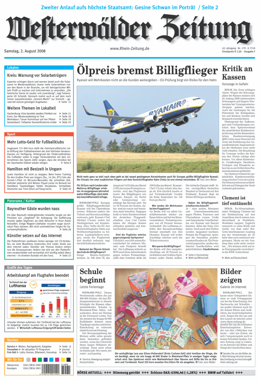 Westerwälder Zeitung vom Samstag, 02.08.2008
