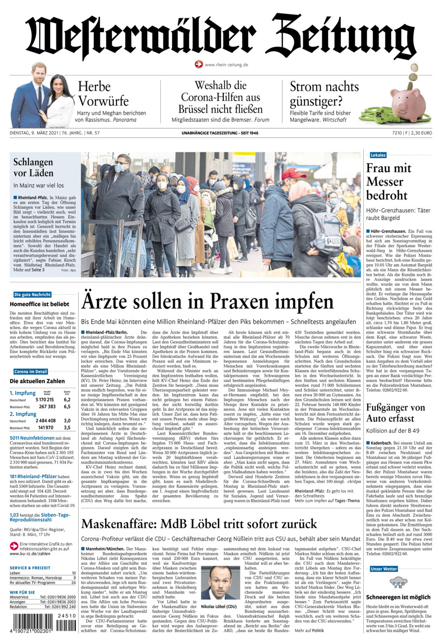 Westerwälder Zeitung vom Dienstag, 09.03.2021