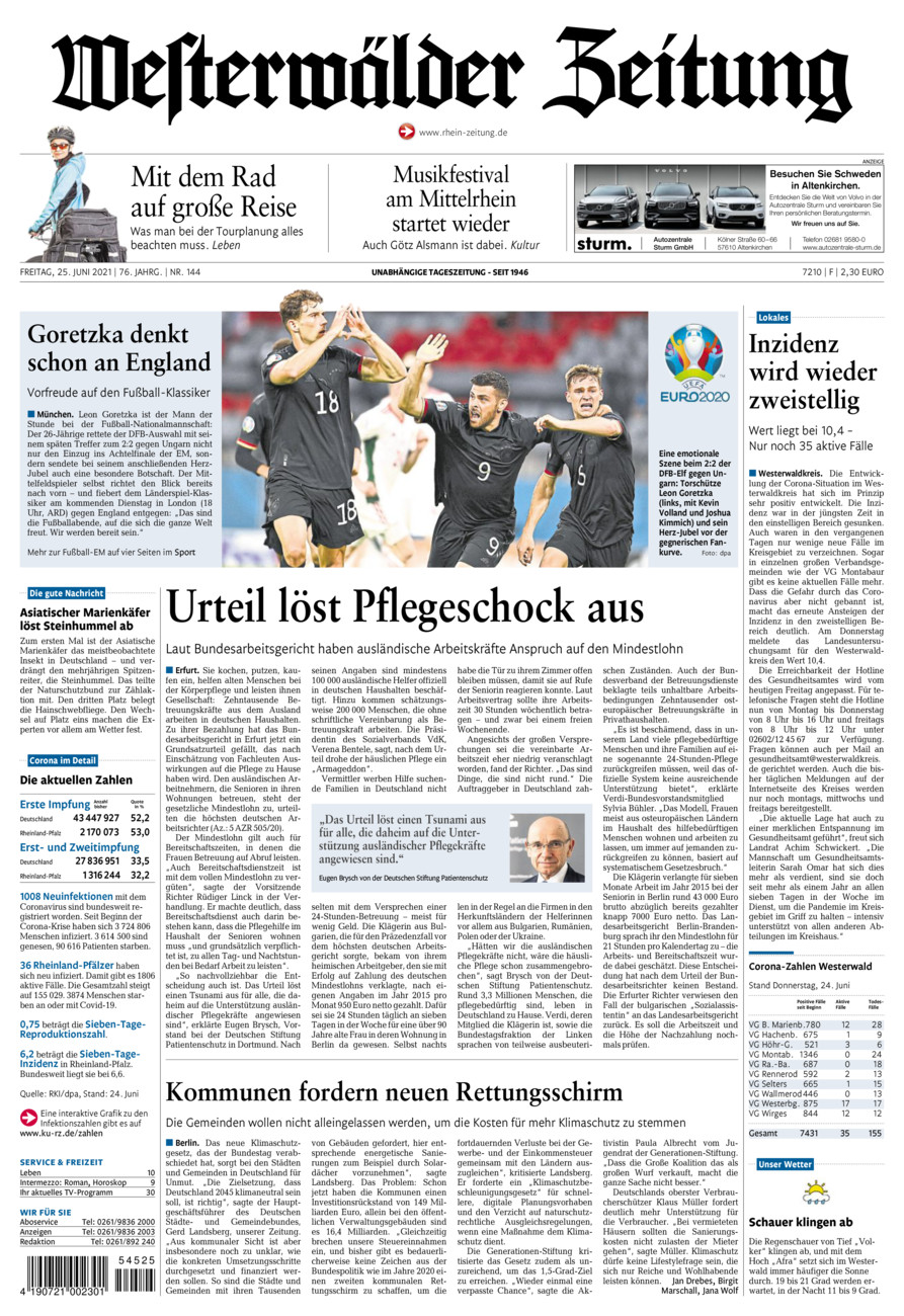 Westerwälder Zeitung vom Freitag, 25.06.2021
