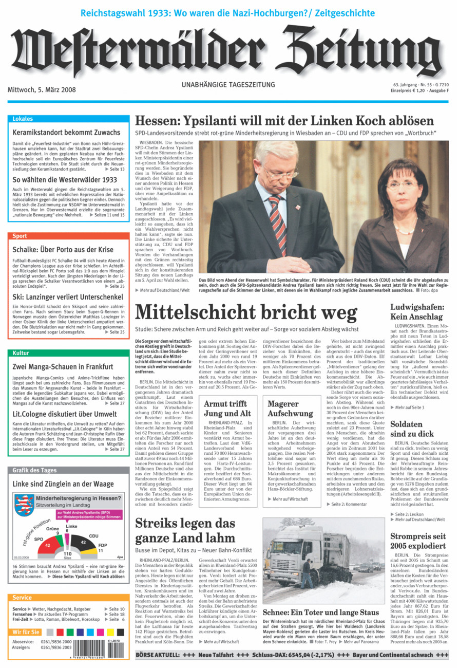 Westerwälder Zeitung vom Mittwoch, 05.03.2008