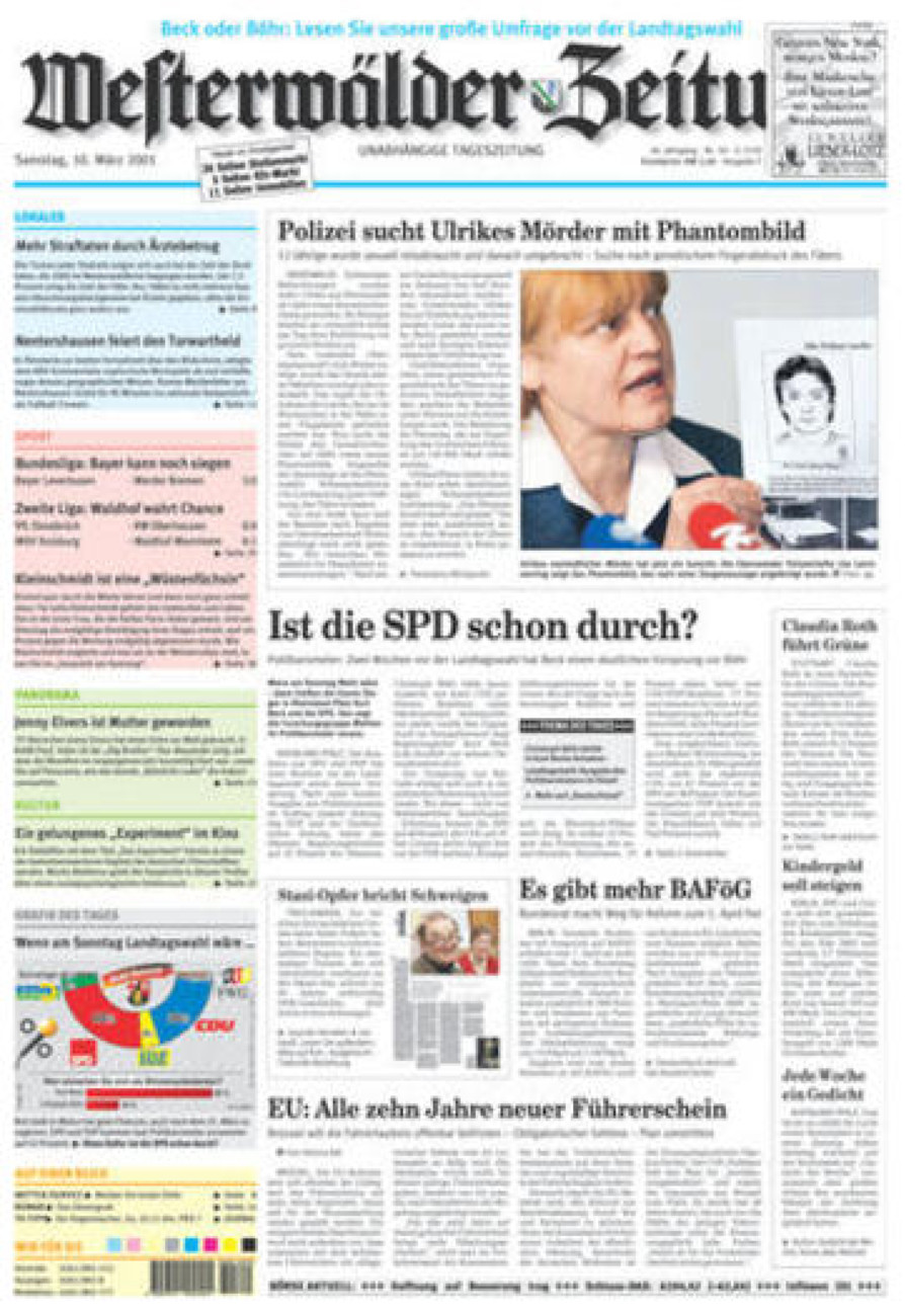 Westerwälder Zeitung vom Samstag, 10.03.2001