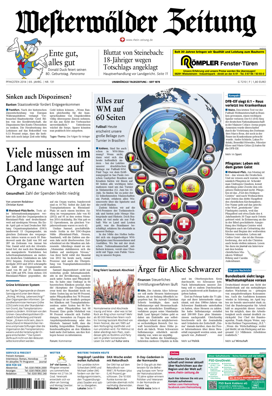 Westerwälder Zeitung vom Samstag, 07.06.2014