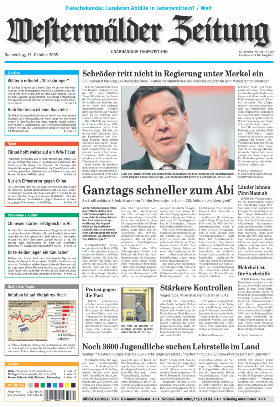 Westerwälder Zeitung vom Donnerstag, 13.10.2005