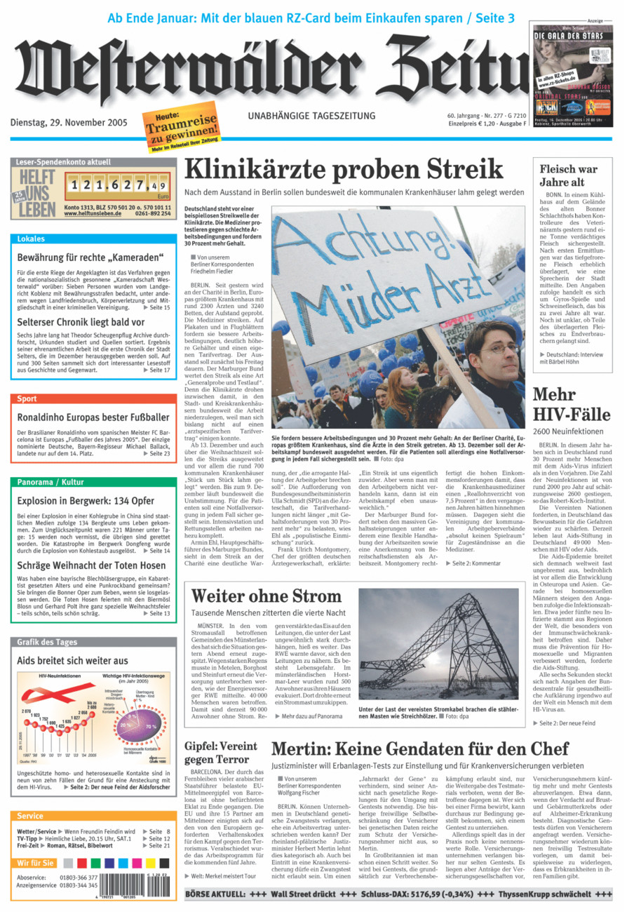 Westerwälder Zeitung vom Dienstag, 29.11.2005