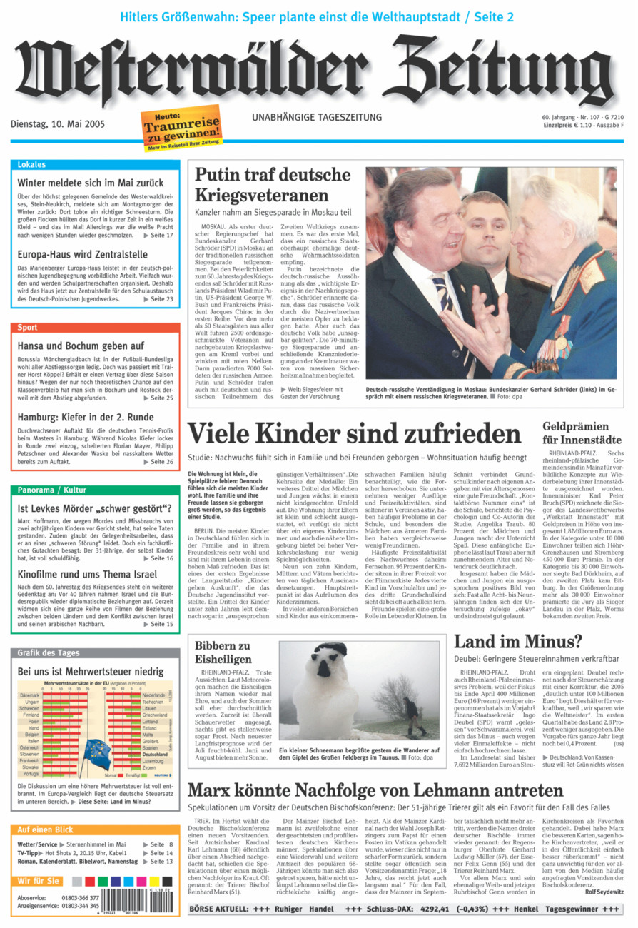 Westerwälder Zeitung vom Dienstag, 10.05.2005