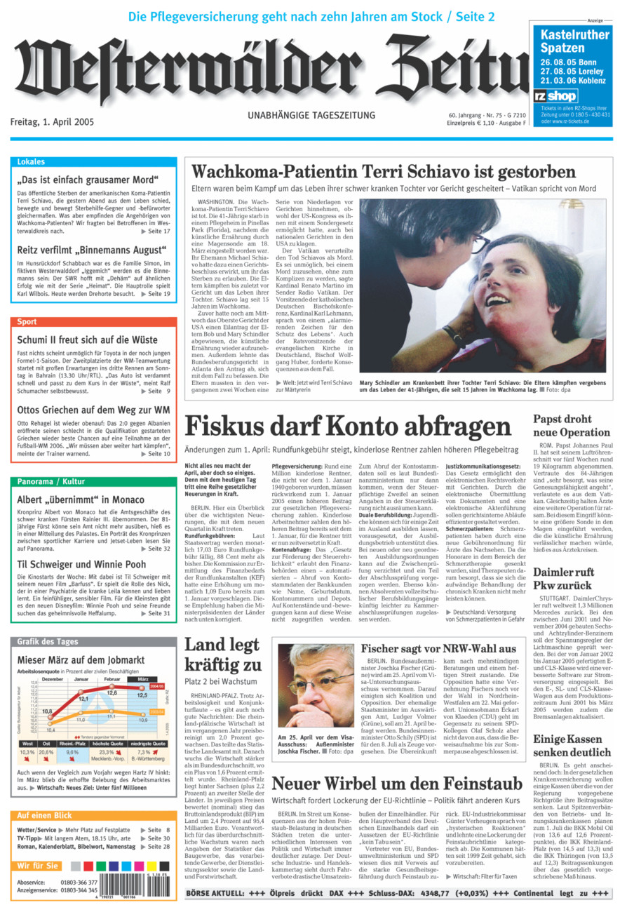 Westerwälder Zeitung vom Freitag, 01.04.2005