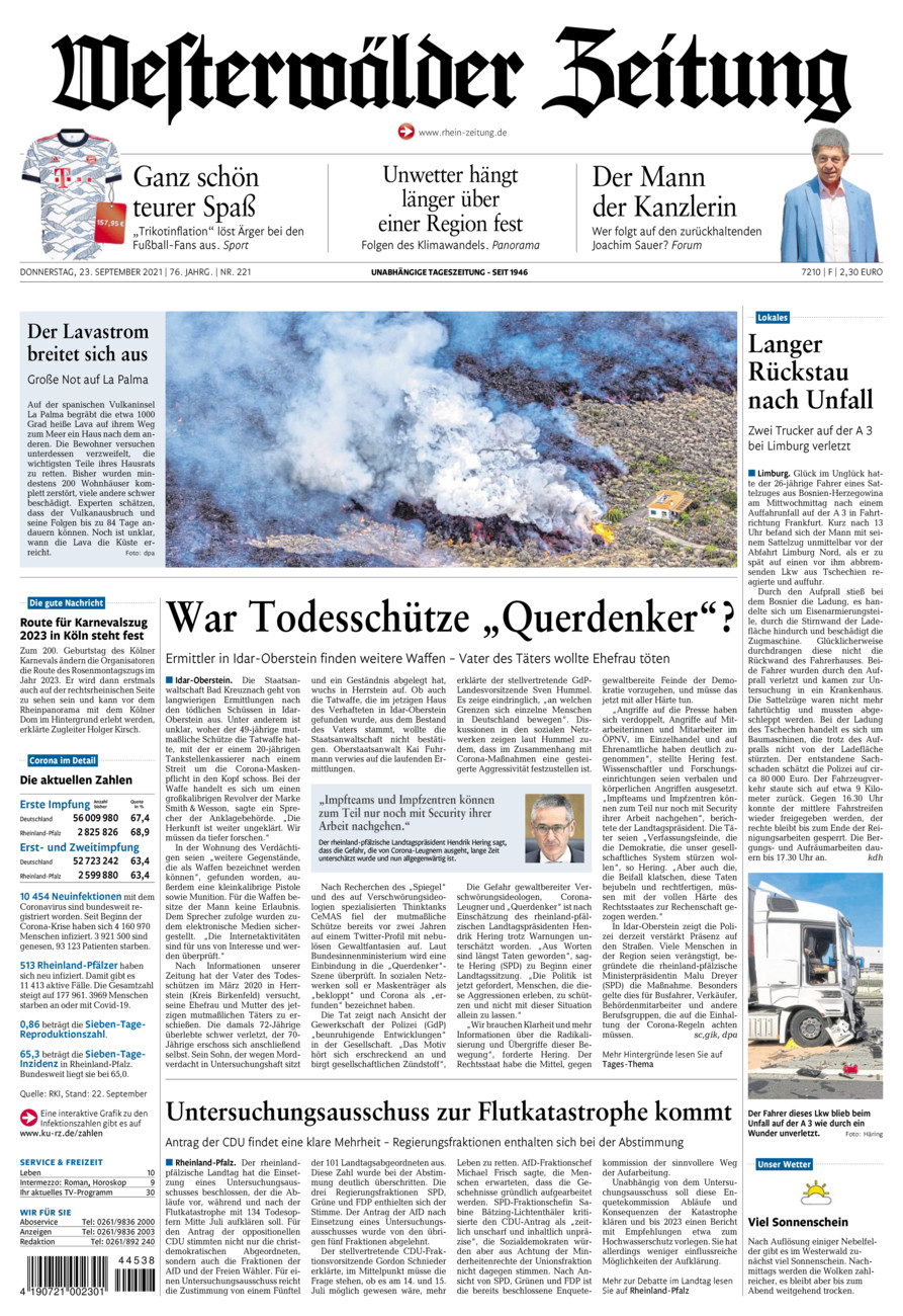Westerwälder Zeitung vom Donnerstag, 23.09.2021