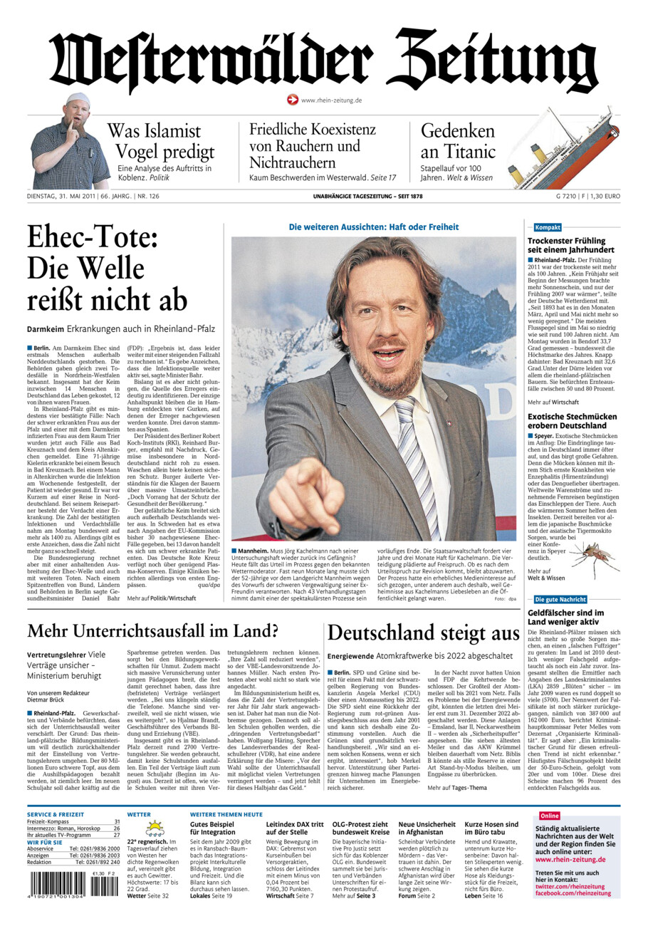 Westerwälder Zeitung vom Dienstag, 31.05.2011