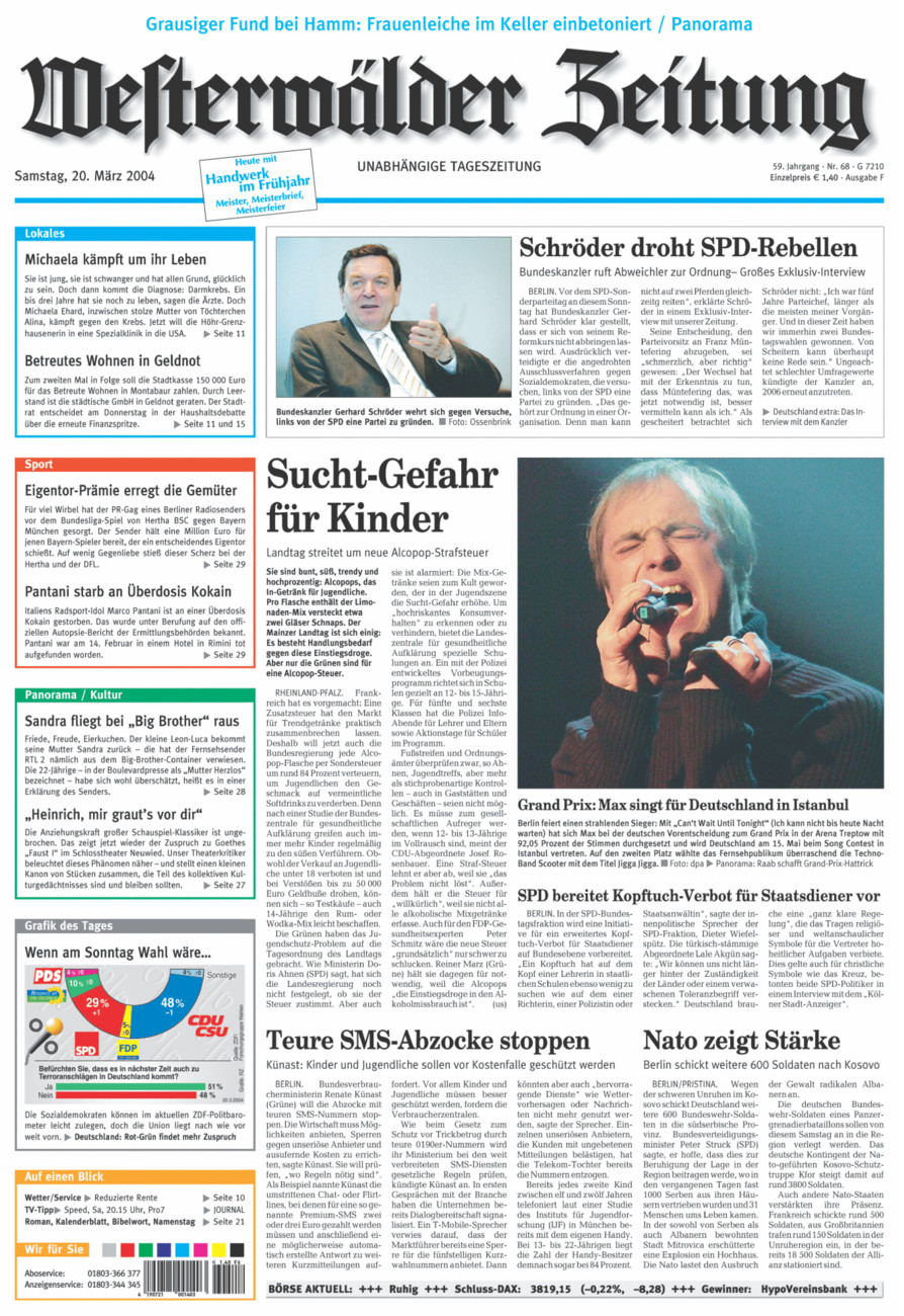 Westerwälder Zeitung vom Samstag, 20.03.2004