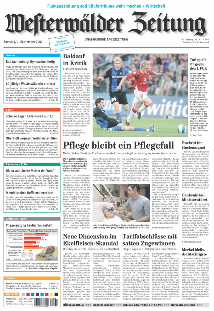 Westerwälder Zeitung vom Samstag, 01.09.2007