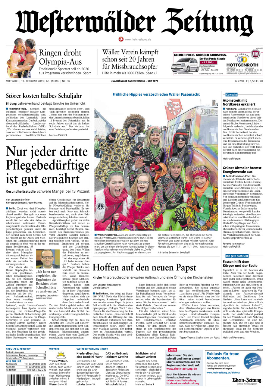 Westerwälder Zeitung vom Mittwoch, 13.02.2013
