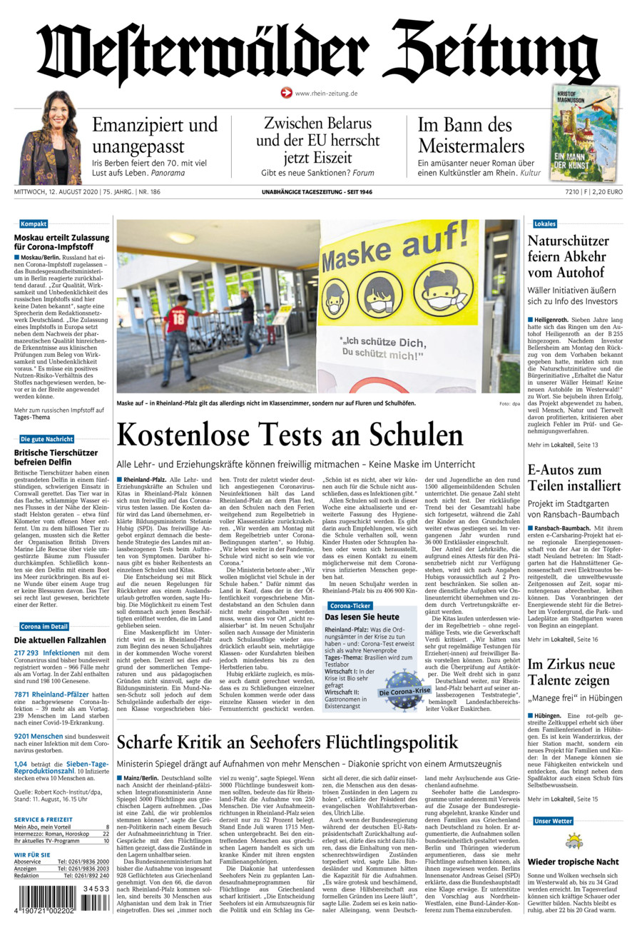 Westerwälder Zeitung vom Mittwoch, 12.08.2020