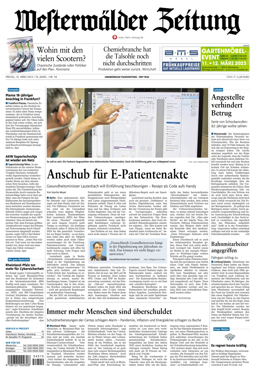 Westerwälder Zeitung vom Freitag, 10.03.2023