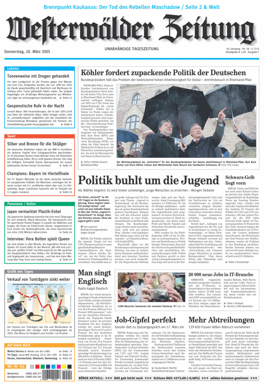 Westerwälder Zeitung vom Donnerstag, 10.03.2005