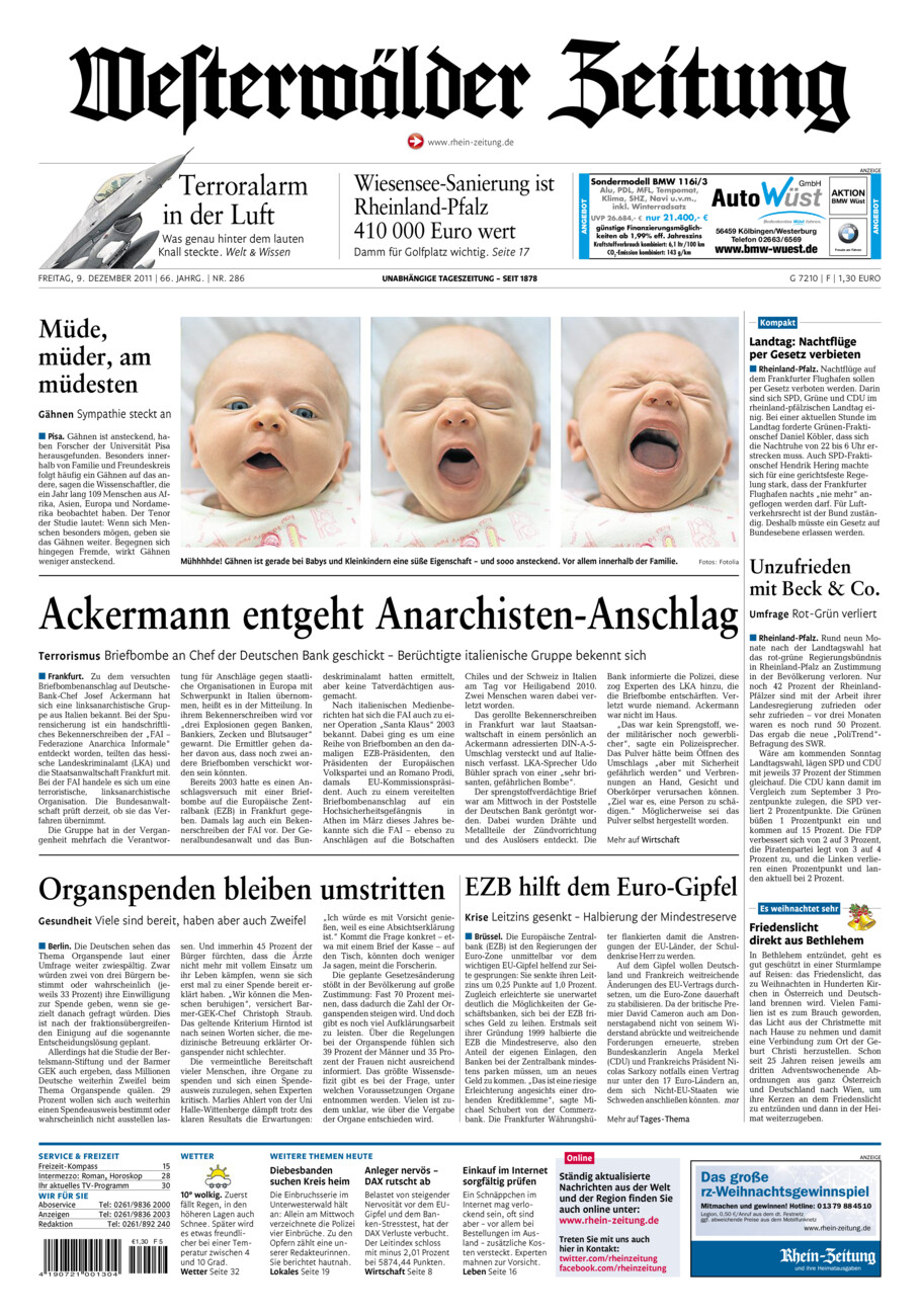 Westerwälder Zeitung vom Freitag, 09.12.2011