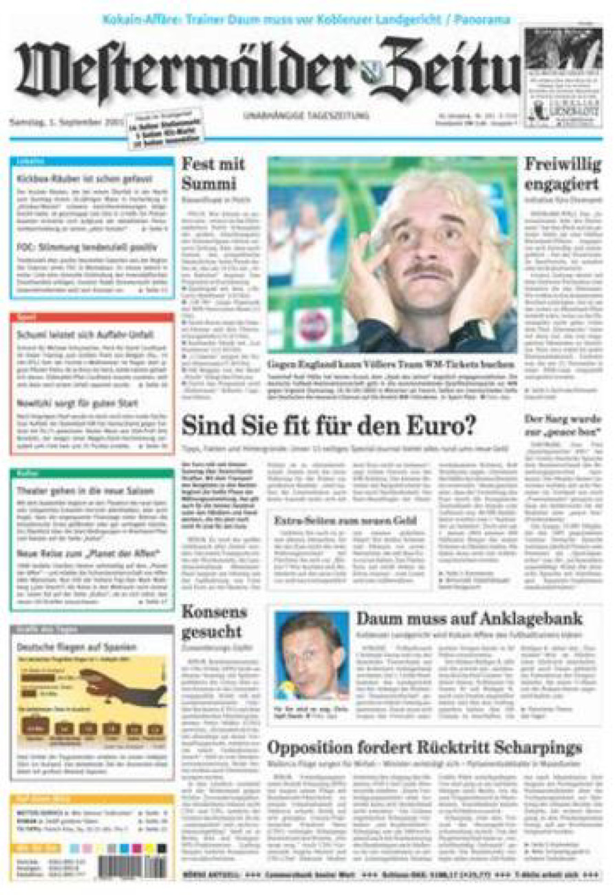 Westerwälder Zeitung vom Samstag, 01.09.2001