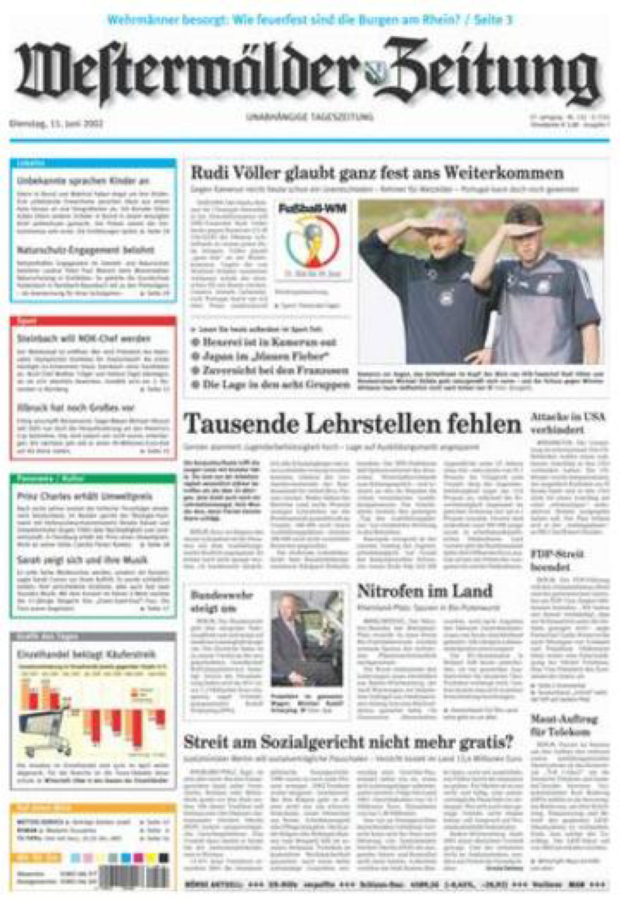 Westerwälder Zeitung vom Dienstag, 11.06.2002