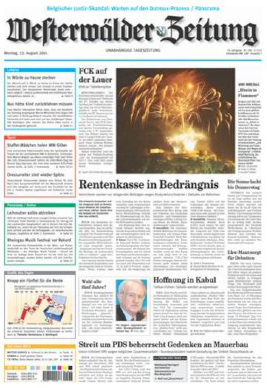 Westerwälder Zeitung vom Montag, 13.08.2001