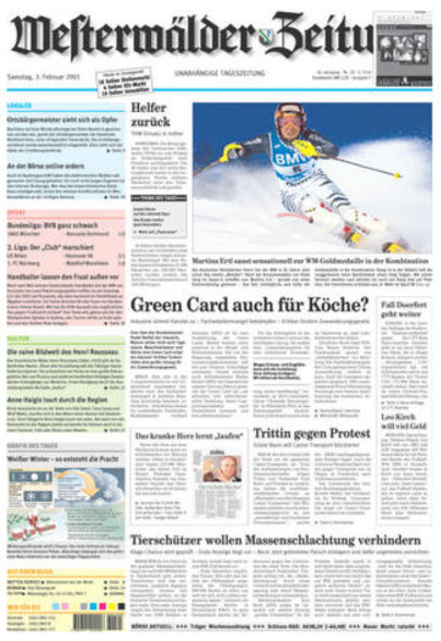 Westerwälder Zeitung vom Samstag, 03.02.2001