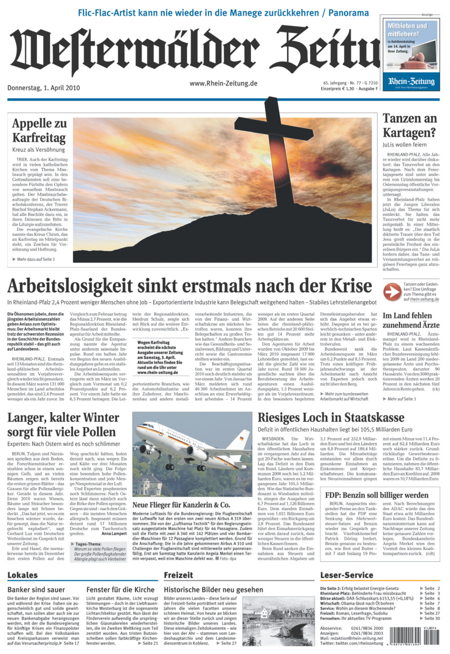 Westerwälder Zeitung vom Donnerstag, 01.04.2010
