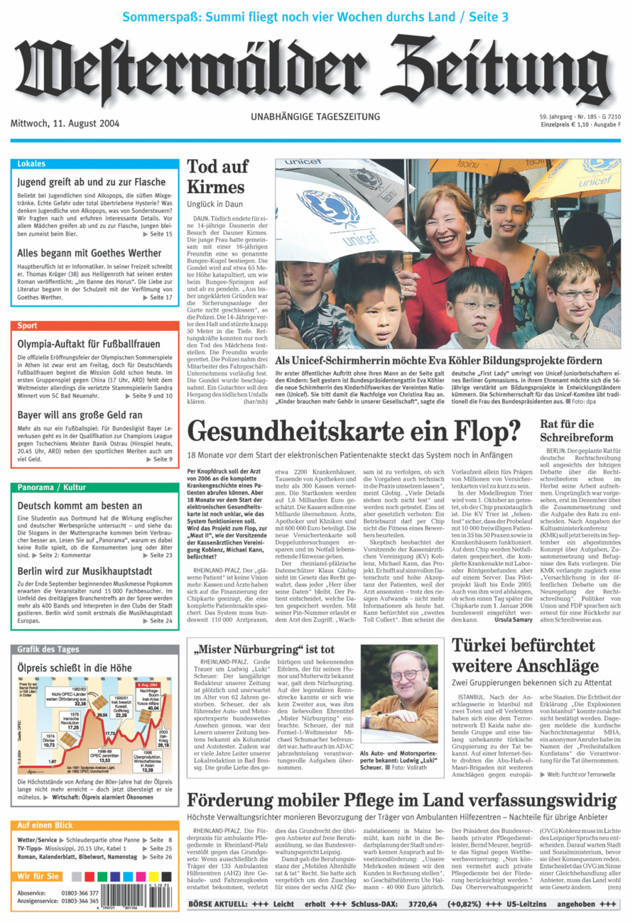 Westerwälder Zeitung vom Mittwoch, 11.08.2004
