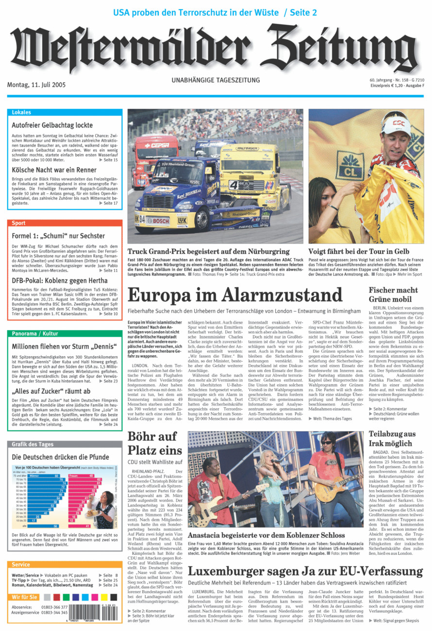 Westerwälder Zeitung vom Montag, 11.07.2005
