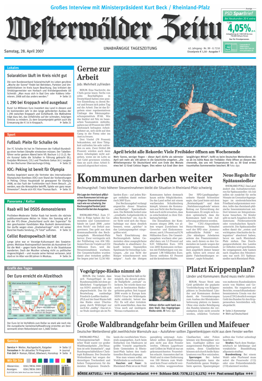 Westerwälder Zeitung vom Samstag, 28.04.2007